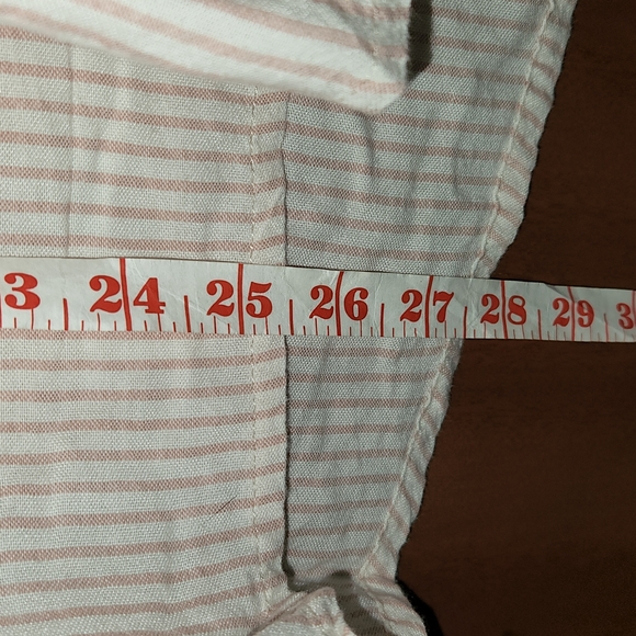 Democracy Pink Cream Striped Off The Shoulder Top - Picture 9 of 9